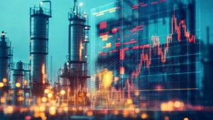 A power plant is superimposed over electricity to signify renewable energy procurement.