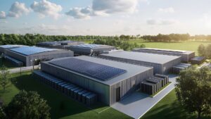 The exterior of a data center campus.